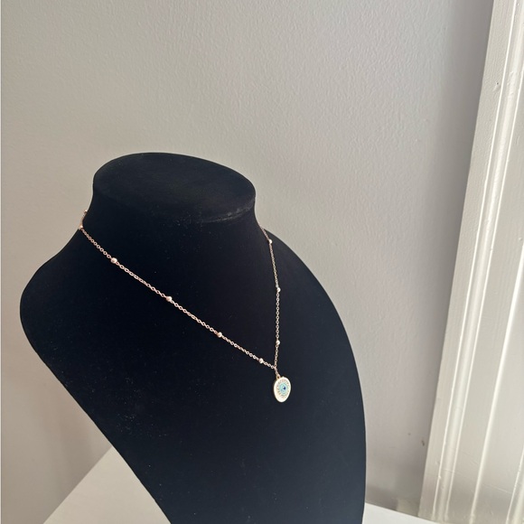 Gold-Tone Turquoise Heart Pendant Necklace - Picture 2 of 5